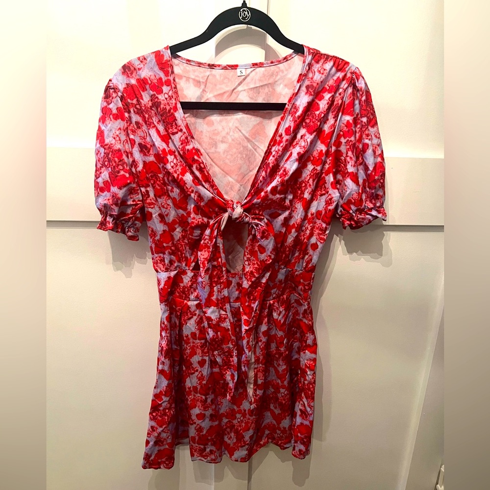 Pink sundress with tie front